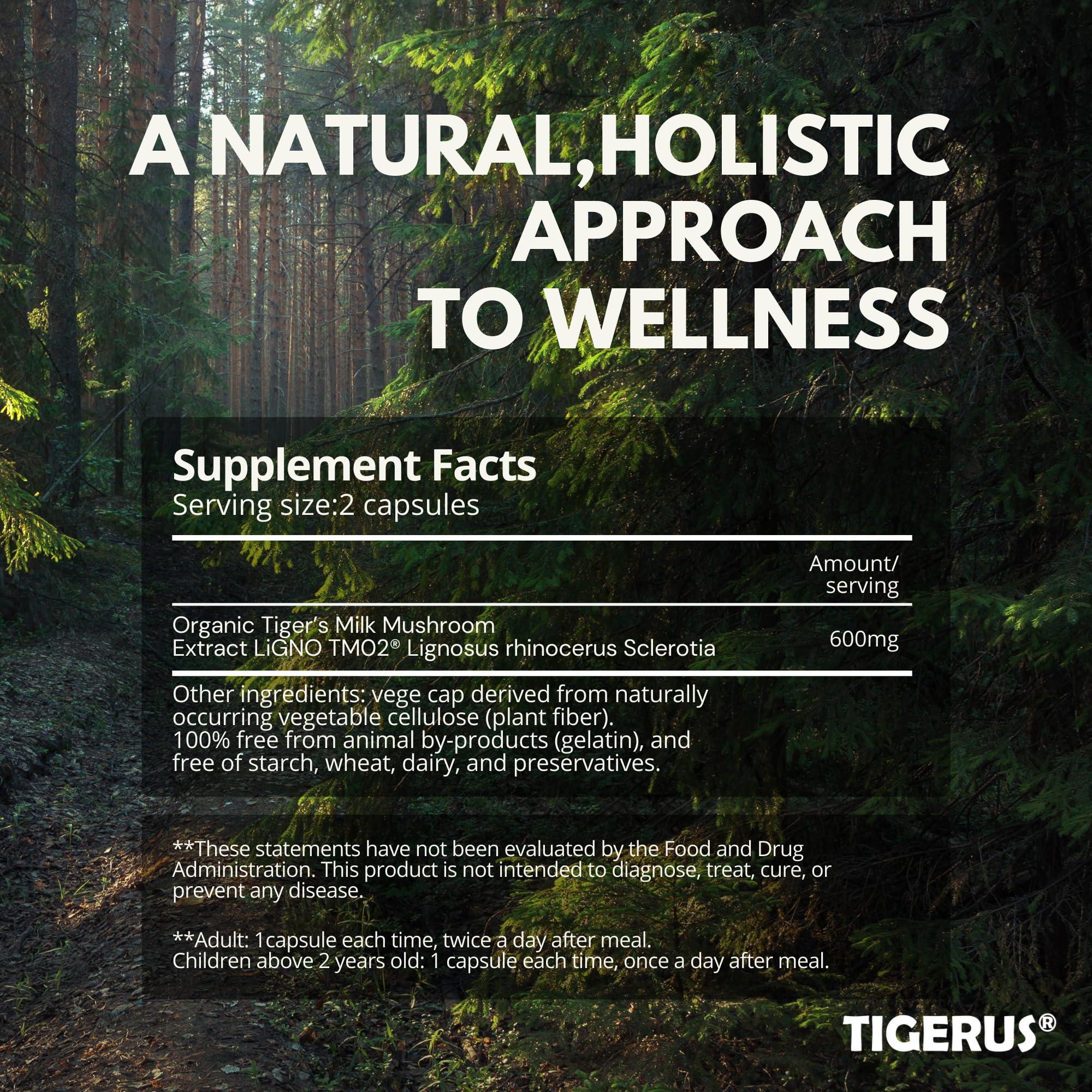 TIGERUS TIGERUS Tiger Milk Mushroom (LiGNO TM02 Lignosus rhinocerus Sclerotia) Malaysia, Lung Respiratory Immune Support 420mg x 60 vegecap