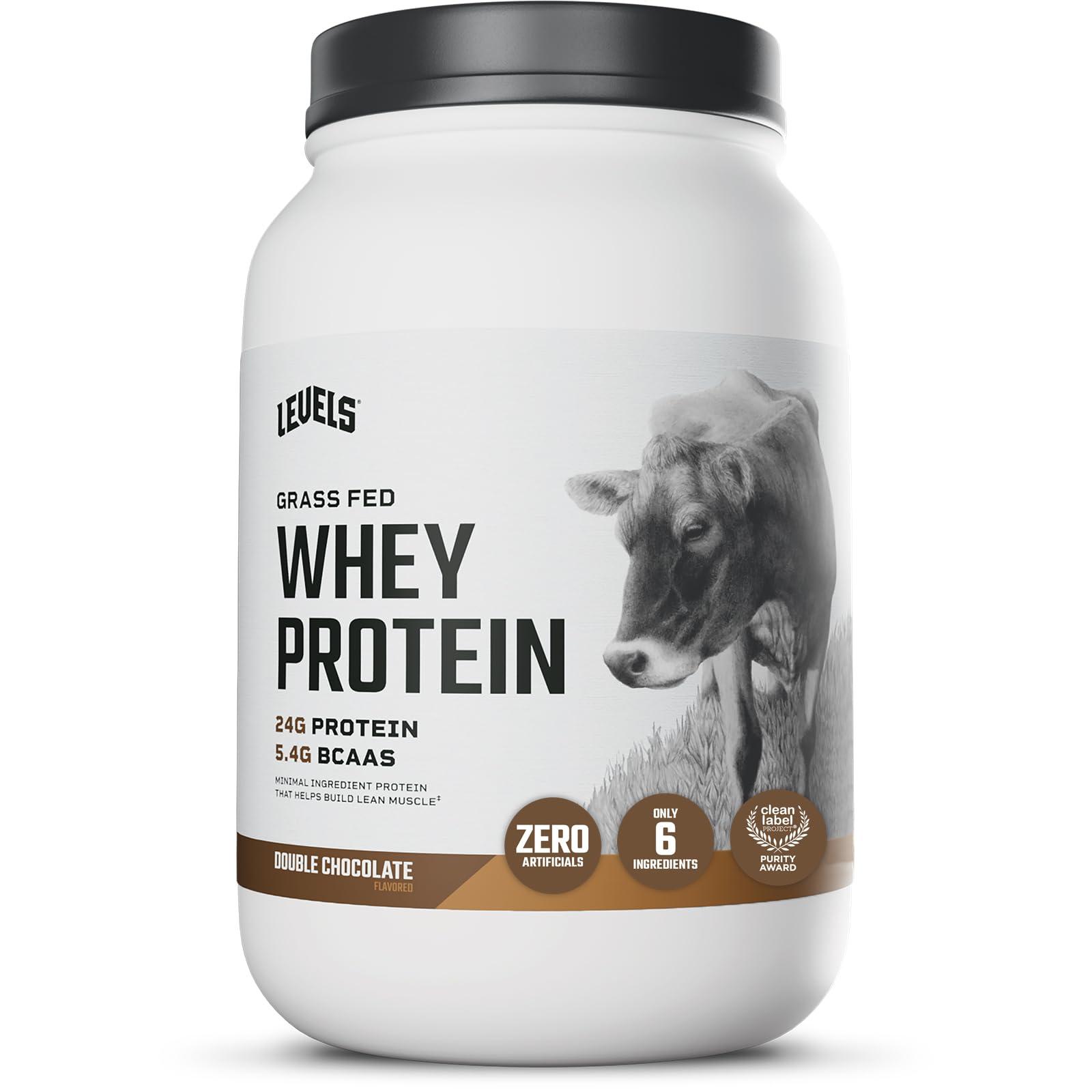 Levels Nutrition Levels Grass Fed Whey Protein, No Artificials, 24G of Protein, Double Chocolate, 2LB