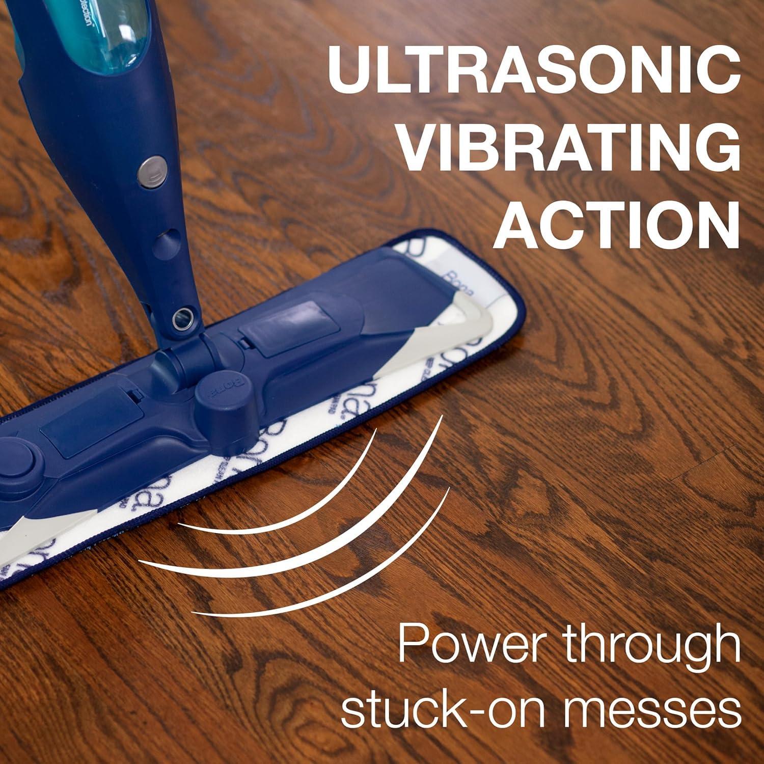 Bona Bona PowerPlus Premium Motion Spray Mop for Hardwood Floors - Includes PowerPlus Hardwood Floor Cleaning Solution and PowerPlus Microfiber Cleaning Pad - Vibrating Spray Mop for Wood Floors