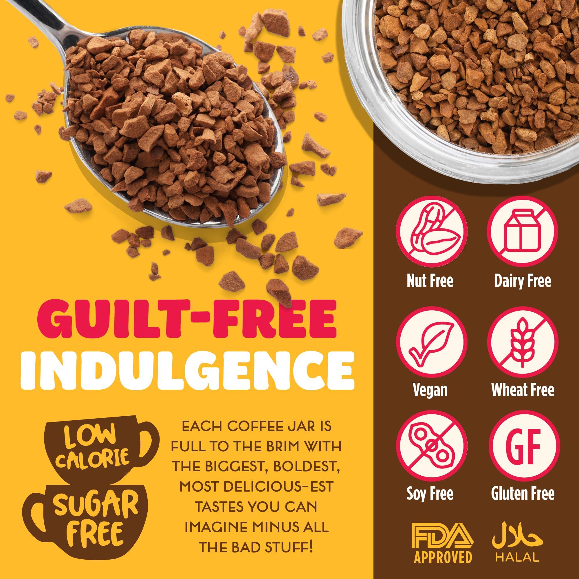 Beanies The Flavour Co Beanies Flavour Instant Coffee -Toffee Nut Latte Instant Flavored Coffee - Bold & Adventurous Full-On Flavor - An Indulgent Sugar Free Taste Explosion - Low Calorie - Vegan & Gluten Free - Wheat & Dairy Free, 6 x 50g jar