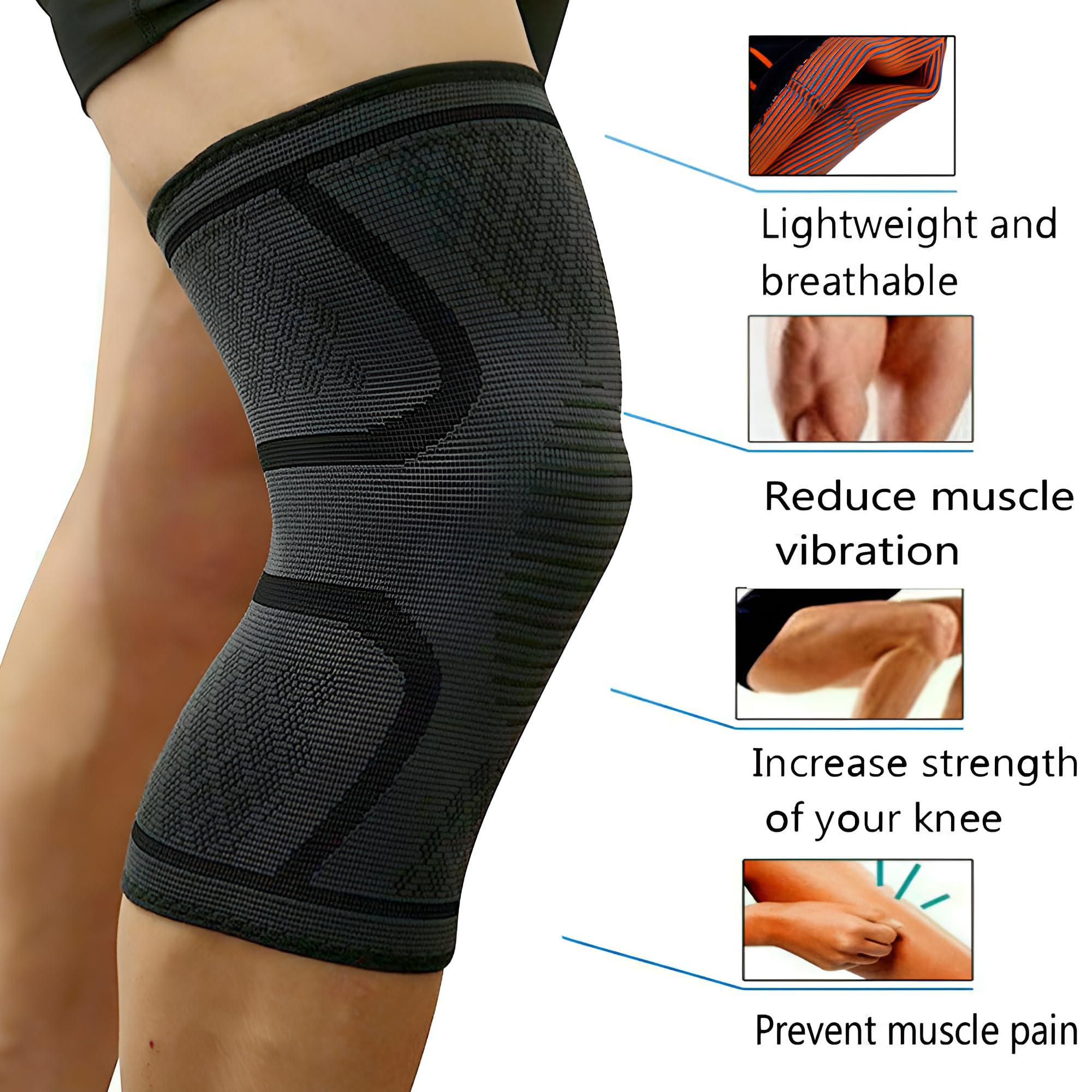 JacobsParts JacobsParts Knee Brace Compression Sleeve Sports Support Arthritis Joint Pain Relief for Basketball, Running, Soccer Unisex, Large