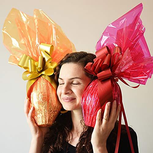 Morepack Easter Orange Cellophane Wrap Roll, Translucent Orange Cellophane Wrapping Paper, 16 Inch Width x 100 Ft Long Colored Cellophane Rolls for Gift Baskets, DIY Arts Crafts Decoration and More