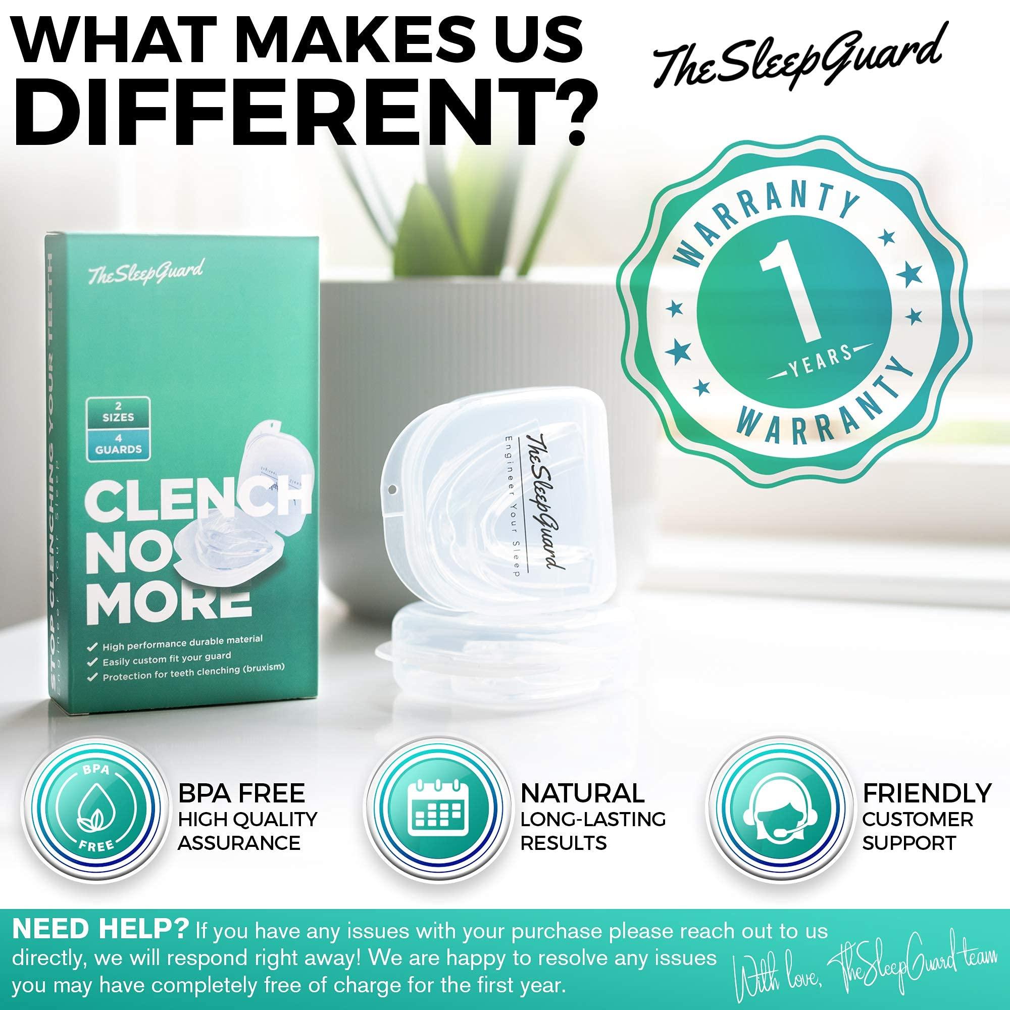 TheSleepGuard TheSleepGuard Mouth Guard for Clenching Teeth at Night [Pack of 4] Best Night Guards for Teeth Grinding, Mouth Guard for Grinding Teeth & TMJ | Night Guard for Men & Women