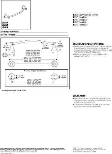 DELTA FAUCET Delta Faucet 41624-PN Traditional Decorative Grab Bar, 24", Polished Nickel