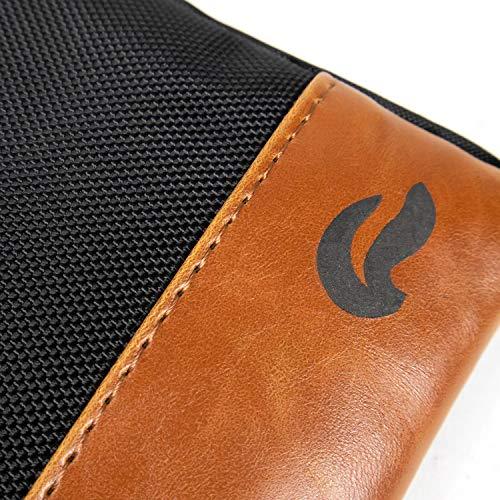 Skunk Skunk Mr Slick Smell Proof Bag 11\"x6\" US PATENT NUMBER D824,672 (Black/Brown Leather)