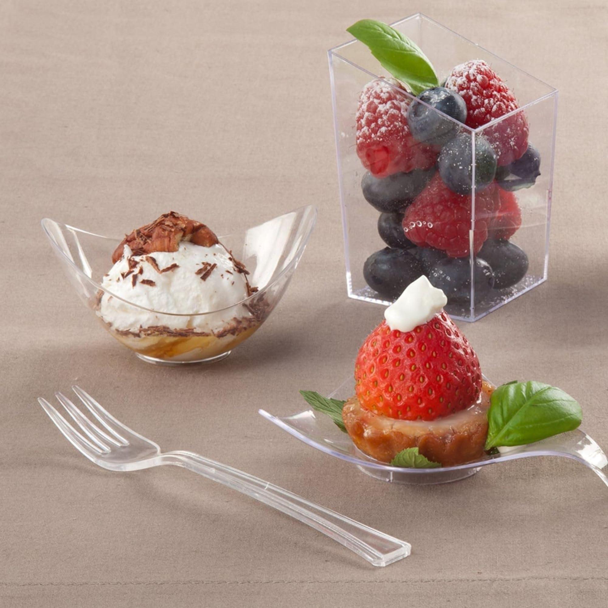 Lillian Tablesettings Lillian Tablesettings Mini Spoon | Clear | Pack of 48 Plastic Serve-ware, 48 Count (Forks)