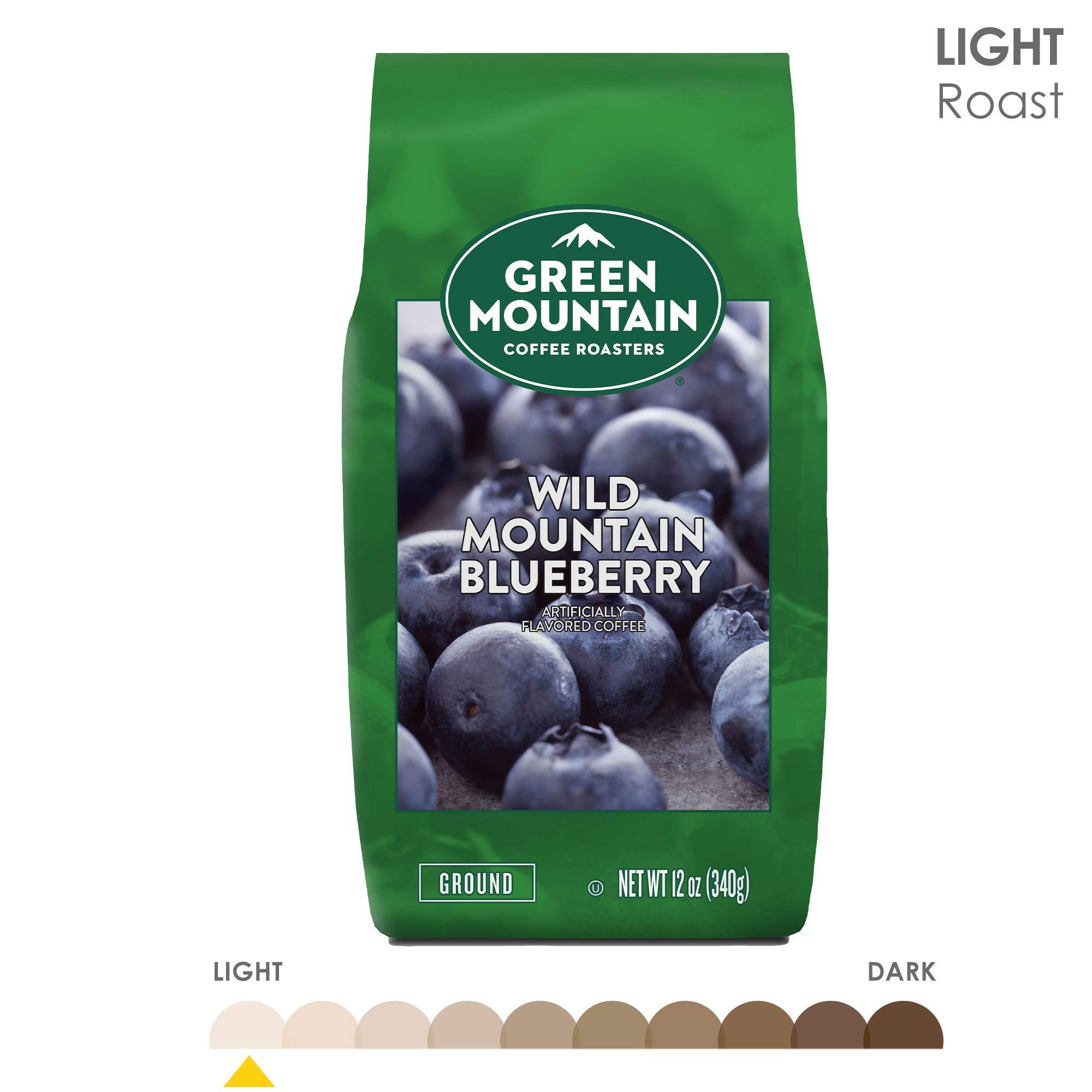 Green Mountain Coffee Roasters Green Mountain Coffee Roasters Wild Mountain Blueberry, Ground Coffee, Flavored Light Roast, Bagged 12 Oz, 1 Count (Pack of 2)