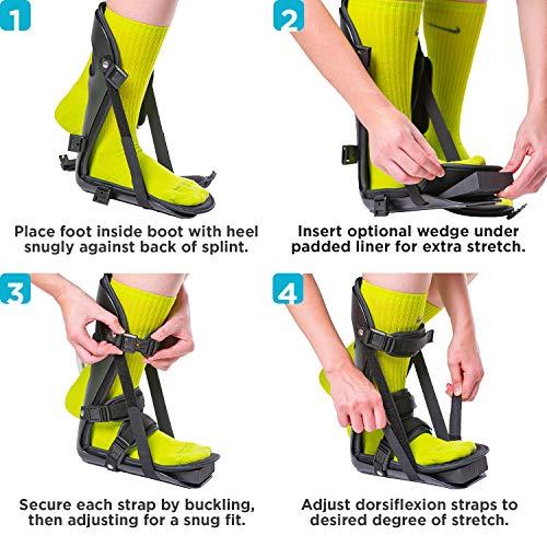 BraceAbility BraceAbility Sleeping Stretch Boot - Plantar Fasciitis Night Foot Splint Adjustable Achilles Tendonitis Brace for Fascia, Tendon and Calf Stretching, Heel and Bone Spur, Arch Pain Treatment (Medium)