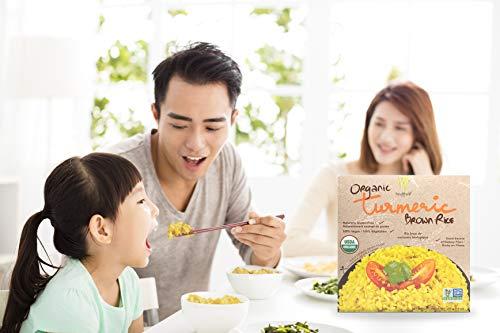 Healthee Healthee Organic Brown Rice, Gluten Free, Fully Cooked and Ready-to-Eat, USDA Certified Organic, GMO-Free, Microwaveable (Turmeric, Pack of 4)
