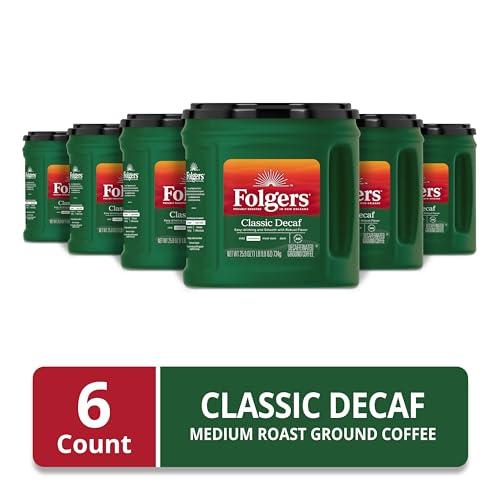 Folgers Folgers Classic Decaf Medium Roast Ground Coffee, 25.9 Ounces (Pack of 6)