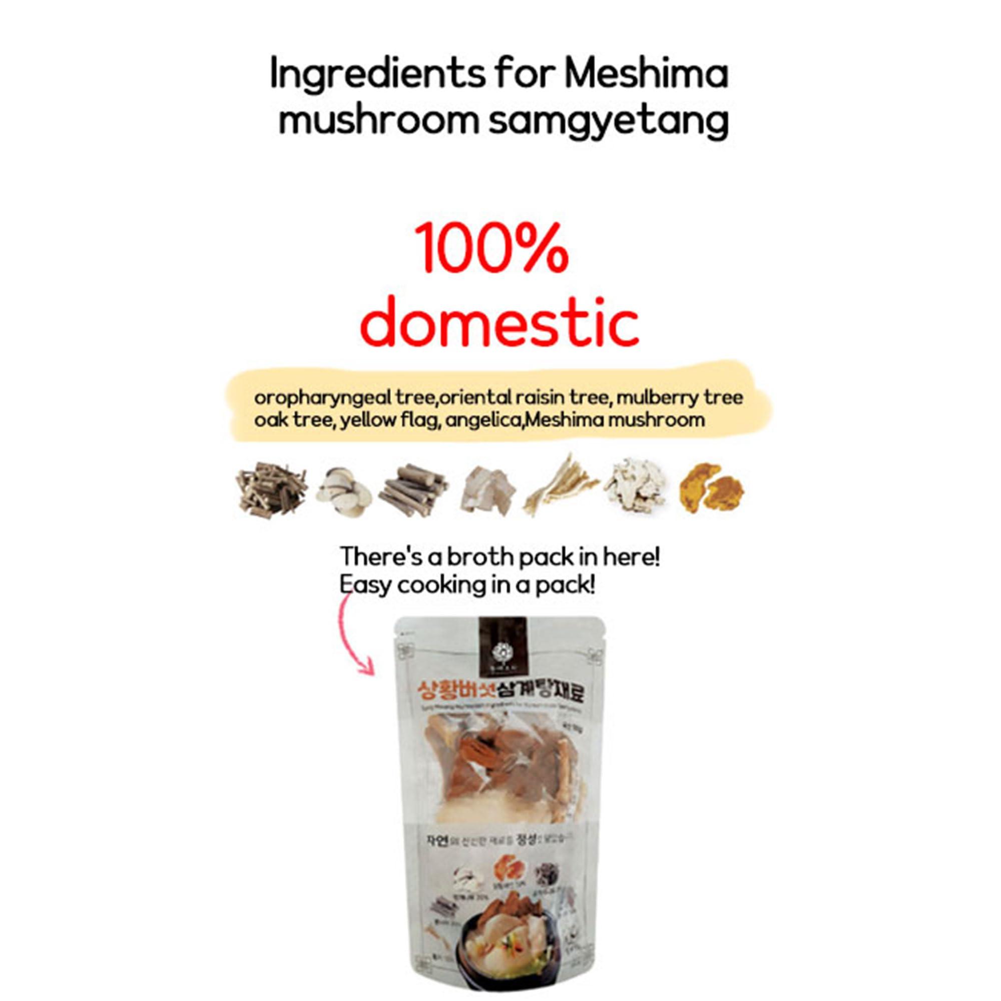 GAGOPA GAGOPA Korean Chicken stew Samgyetang Herb Kit Korean Healthy food Chicken Soup Ingredients Korean Soup Kits Deep/RIch Taste Easy cooking (90g, Meshima mushroom Samgyetang)