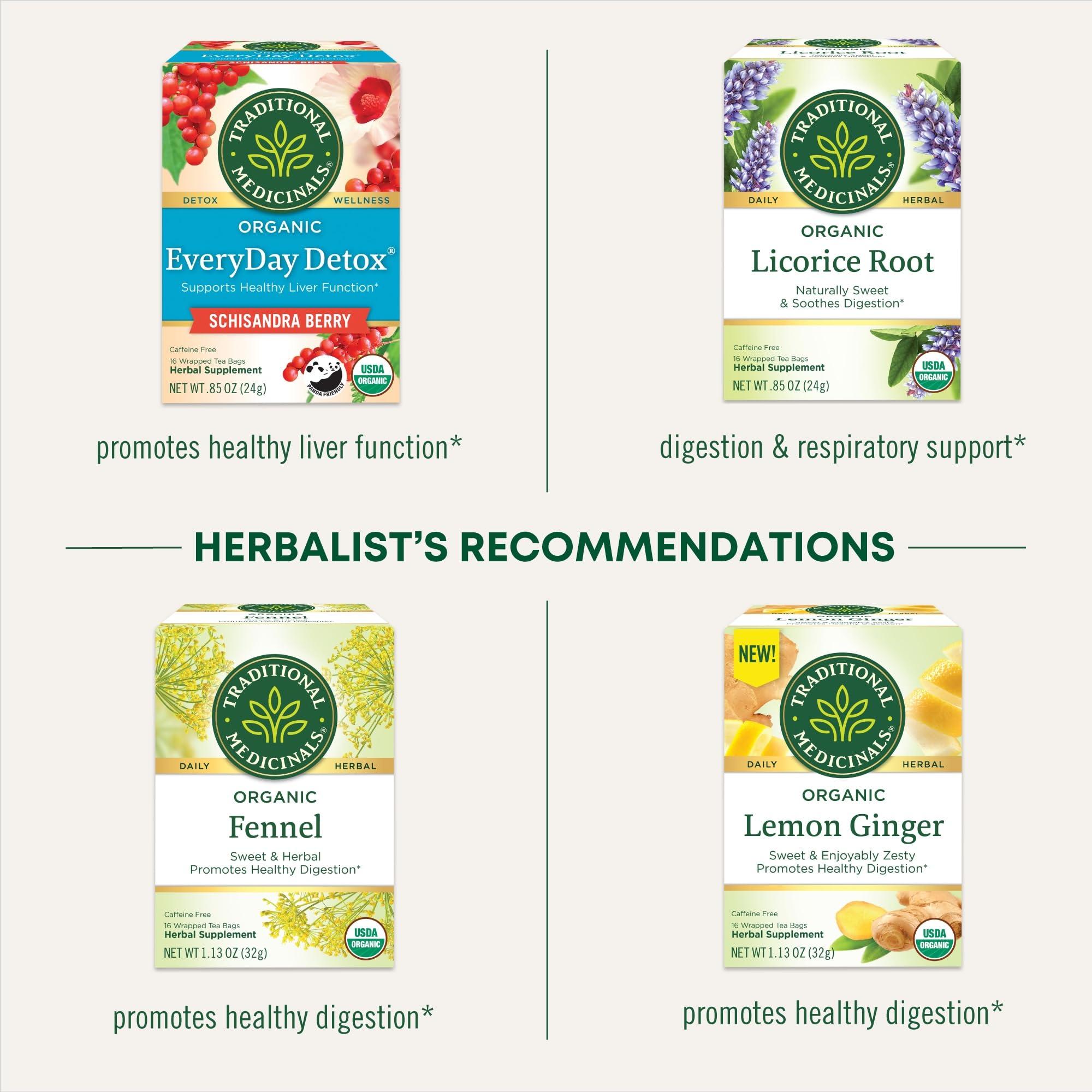 Traditional Medicinals Traditional Medicinals Tea, Organic Spearmint, Supports Everyday Wellness, Healthy & Refreshing, 96 Tea Bags (6 Pack)