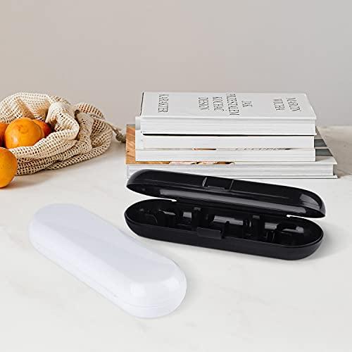 Fowecelt Fowecelt 2 Pack Electric Toothbrush Travel Case for Oral-B Pro and Other Electric Toothbrush, Portable Travel Toothbrush Holder (Black & White)