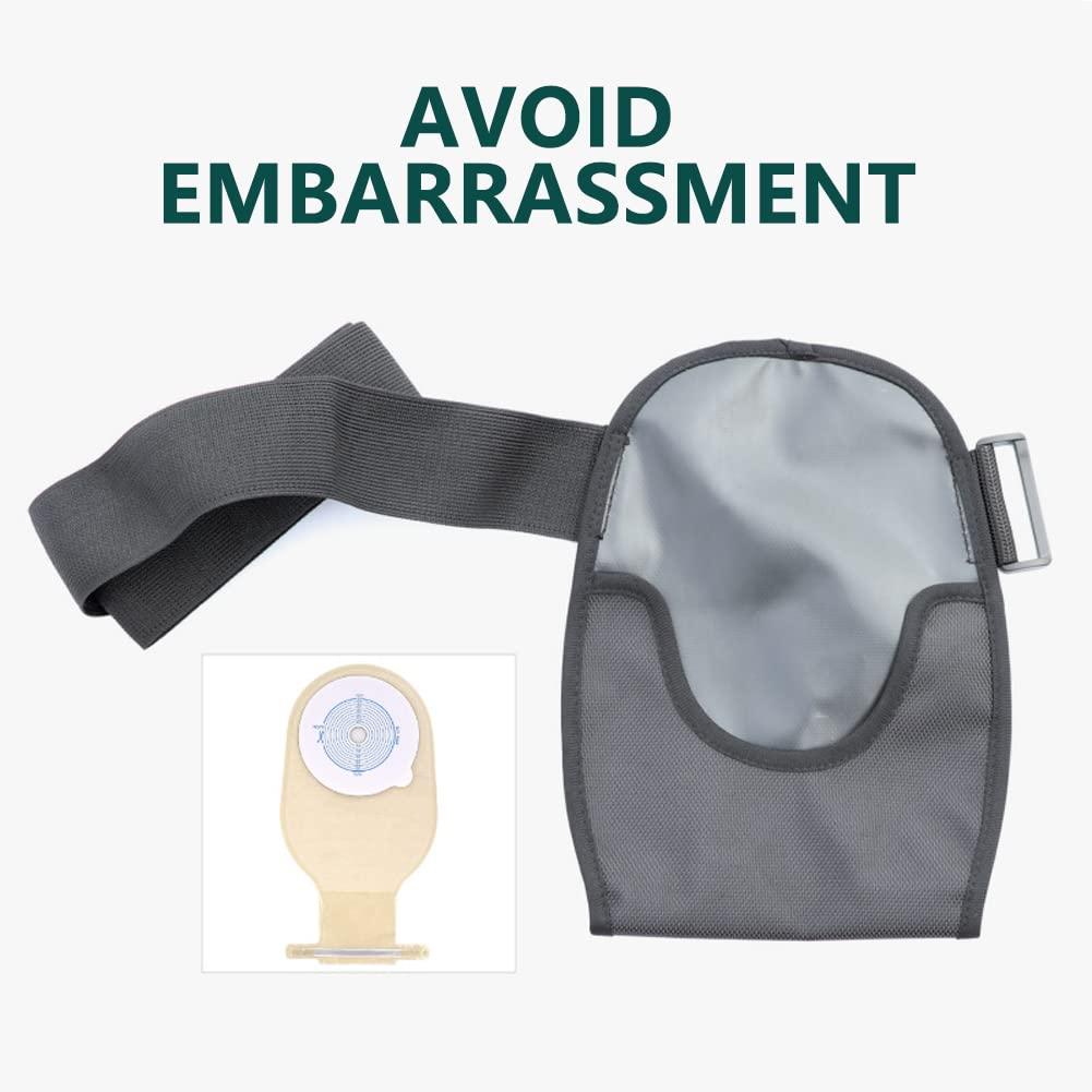 homfanseec homfanseec Ostomy Bag Covers Waterproof Colostomy Bag Covers with Adjustable Elastic Fixation Band, Universal Stoma Pouch Cover for ileostomy Ostomy Supplies for Women Men(Black)