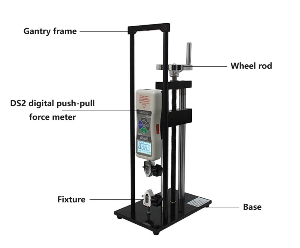 AiXun Manual Digital Push Pull Force Gauge for Tensile or Compressive Testing of Test Pieces, Range 2N