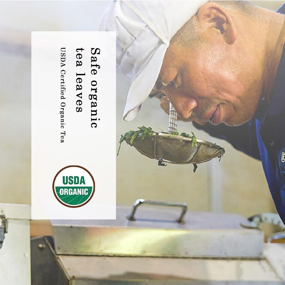 TOMOSAN TOMOSAN Hojicha Tea - Japanese Organic Loose Leaf Premium Green Tea - Roasted Kukicha & Sencha Blend, Low Caffeine, USDA Certified, Uji-Kyoto, 100g/3.5oz