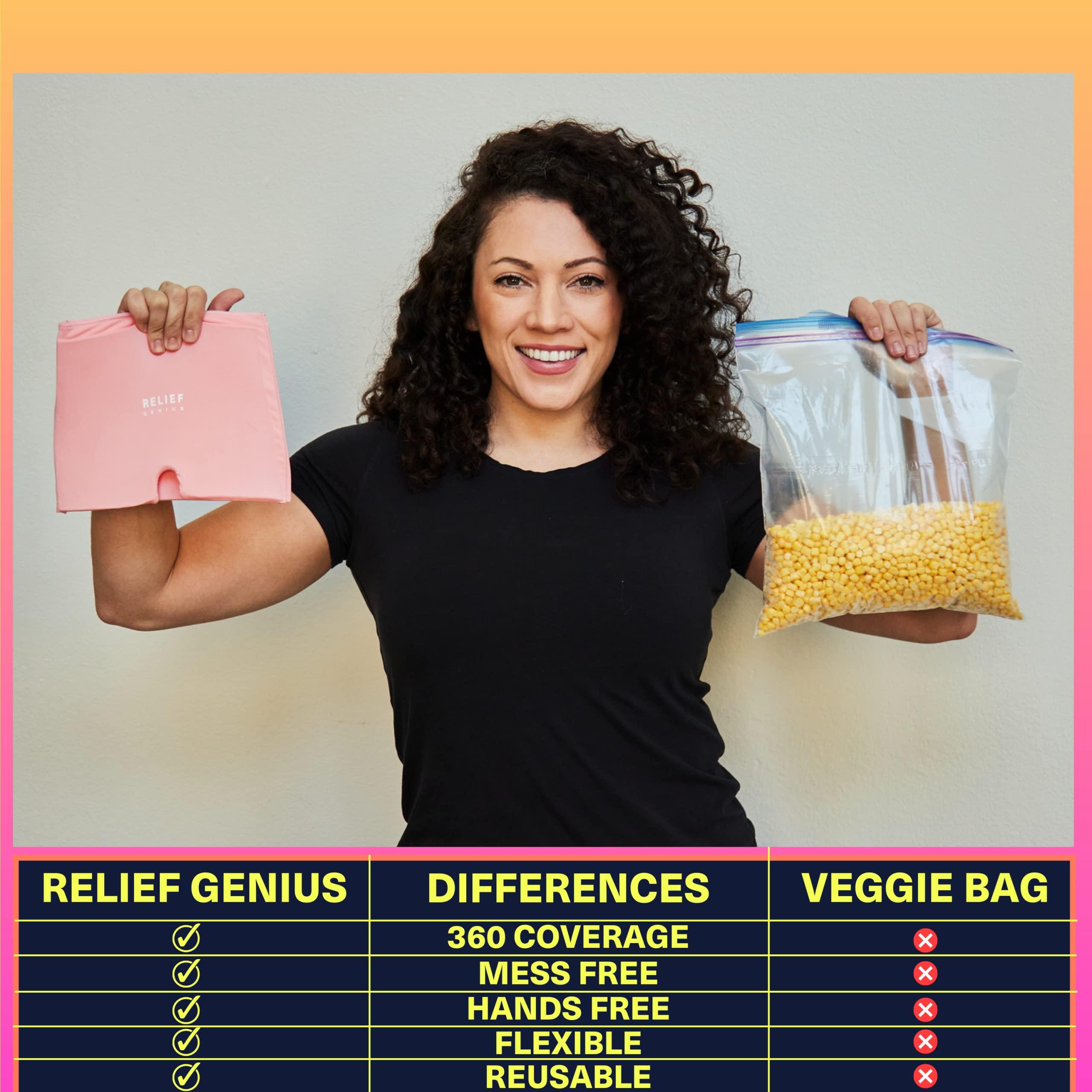 Relief Genius Relief Genius Migraine ice Head Cap - Headache Relief with Hot/Cold Gel Head Ice Pack with Face and Eye Headache Mask Compress (Pink)