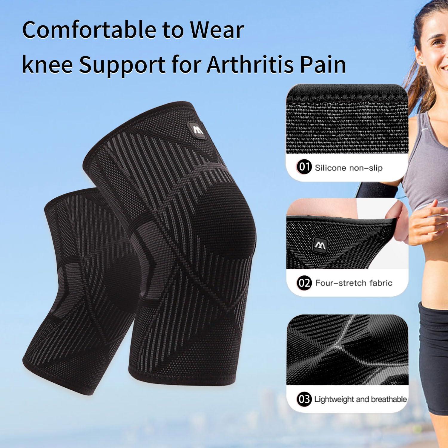 Cinlitek Cinlitek Knee Supports Brace for Women, Knee Compression Sleeves for Joint Pain Relief, Arthritis,Injury Recovery, Meniscus Tear,Knee Pain, ACL, MCL,Jogging Squats, Sports (Medium, Blue)