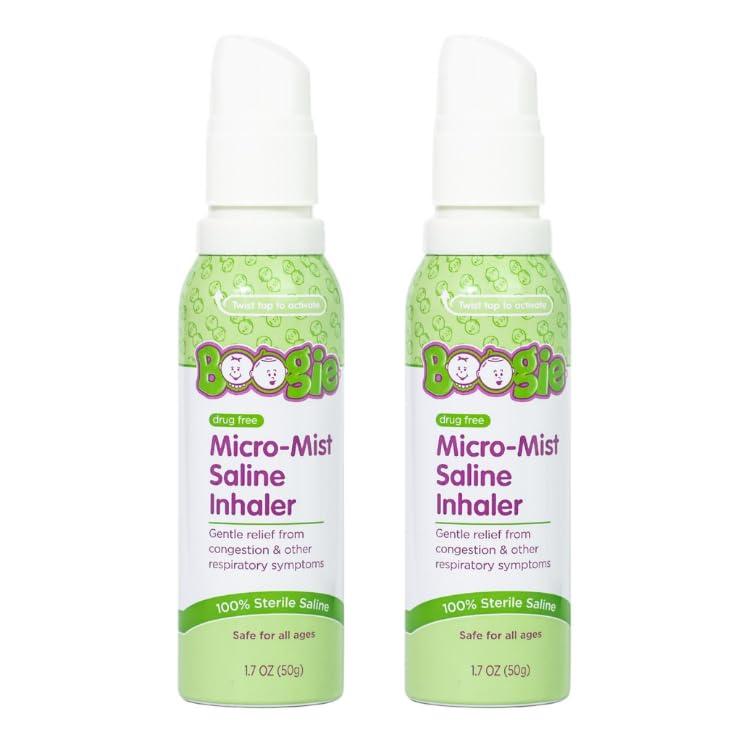Boogie Boogie Micro-Mist Saline Inhaler Refill, 1.7oz Unscented - Pack of 2