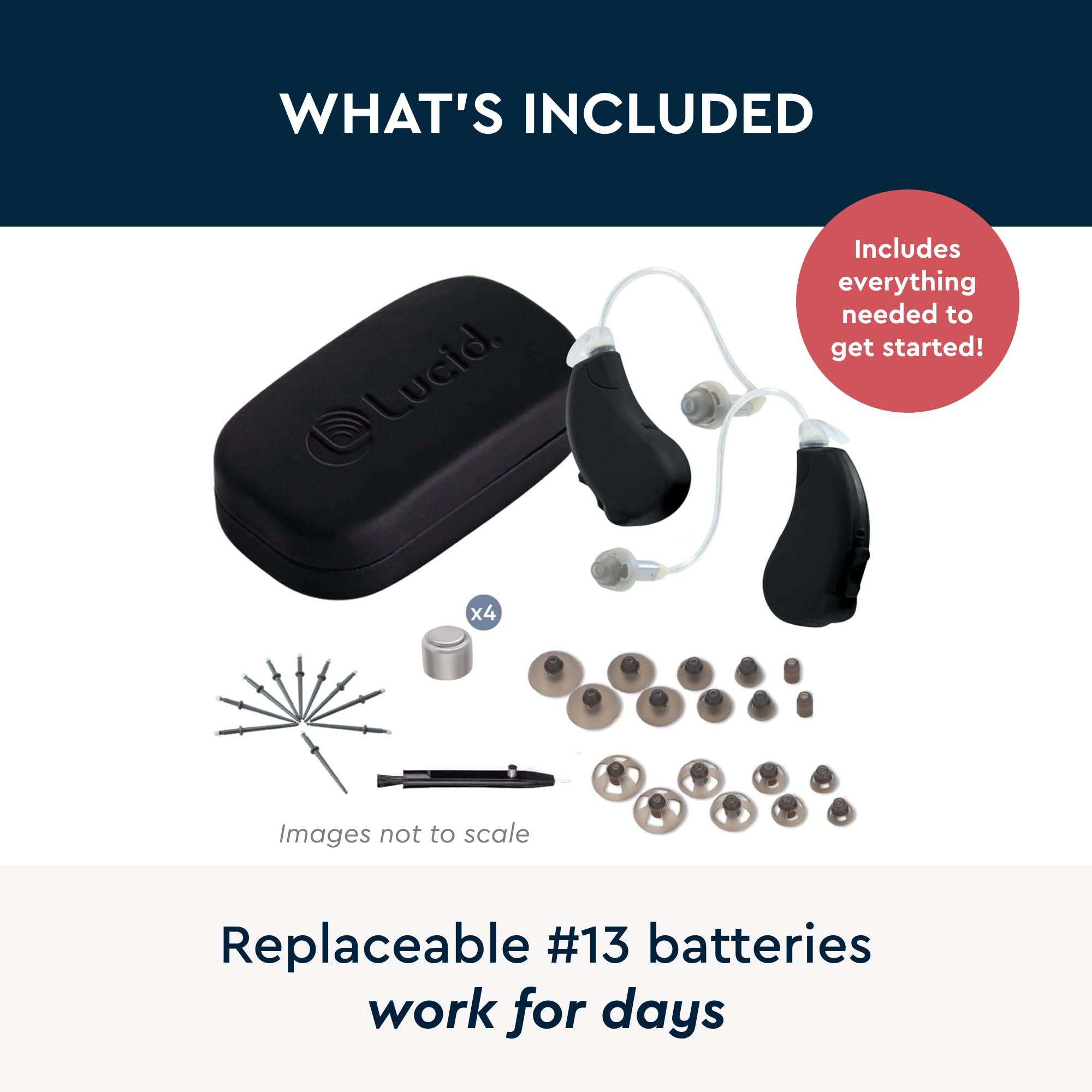 Lucid Hearing Lucid Hearing Engage Premium OTC Hearing Aids (Compatible with iPhone, Black)