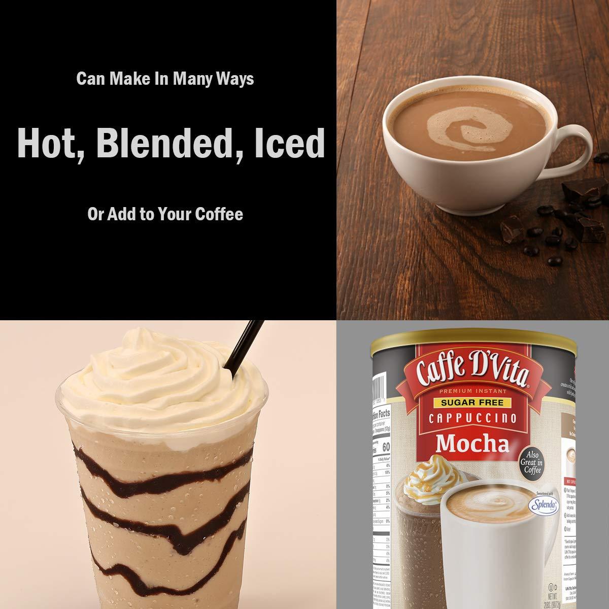 Caffe D'Vita Caffe DVita Sugar Free Mocha Cappuccino Mix - Sugar Free Mocha Mix, Gluten Free, No Cholesterol, No Trans Fat, 99% Caffeine Free - 2 lb. (32 oz.) can