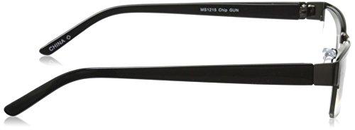 Foster Grant Foster Grant Chip Reading Glasses, Gunmetal/Transparent, 59 mm