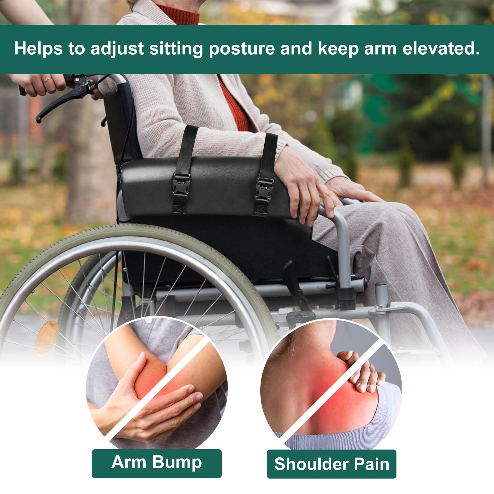 iGuerburn iGuerburn 16\'\'L Lateral Support for Wheelchair Armrest Pads Cushions, Arm Trough for Wheelchair Right/Left Side, Arm Rest Support Adjust Leaning Posture for Seniors Stroke Patient Essentials Gifts