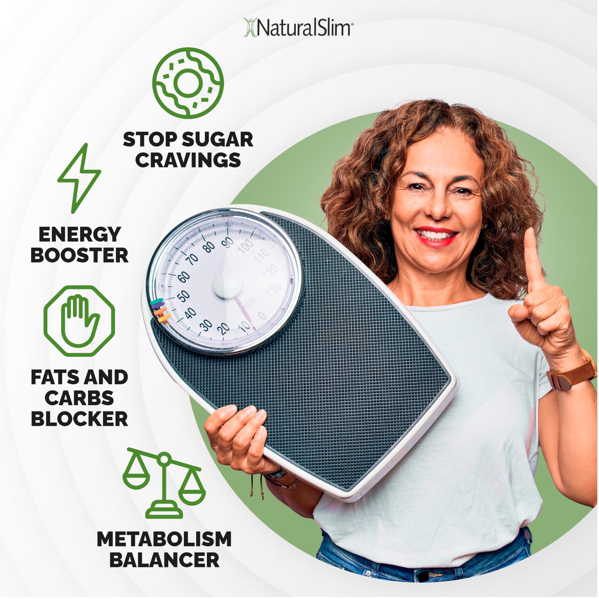 NaturalSlim NaturalSlim Crave Control Craving Suppressant, Curb Appetite & Sugar Craving Blocker Supplement - Energy & Metabolism Booster with L glutamine & Thiamine B Complex - 180 Vegetable Capsules