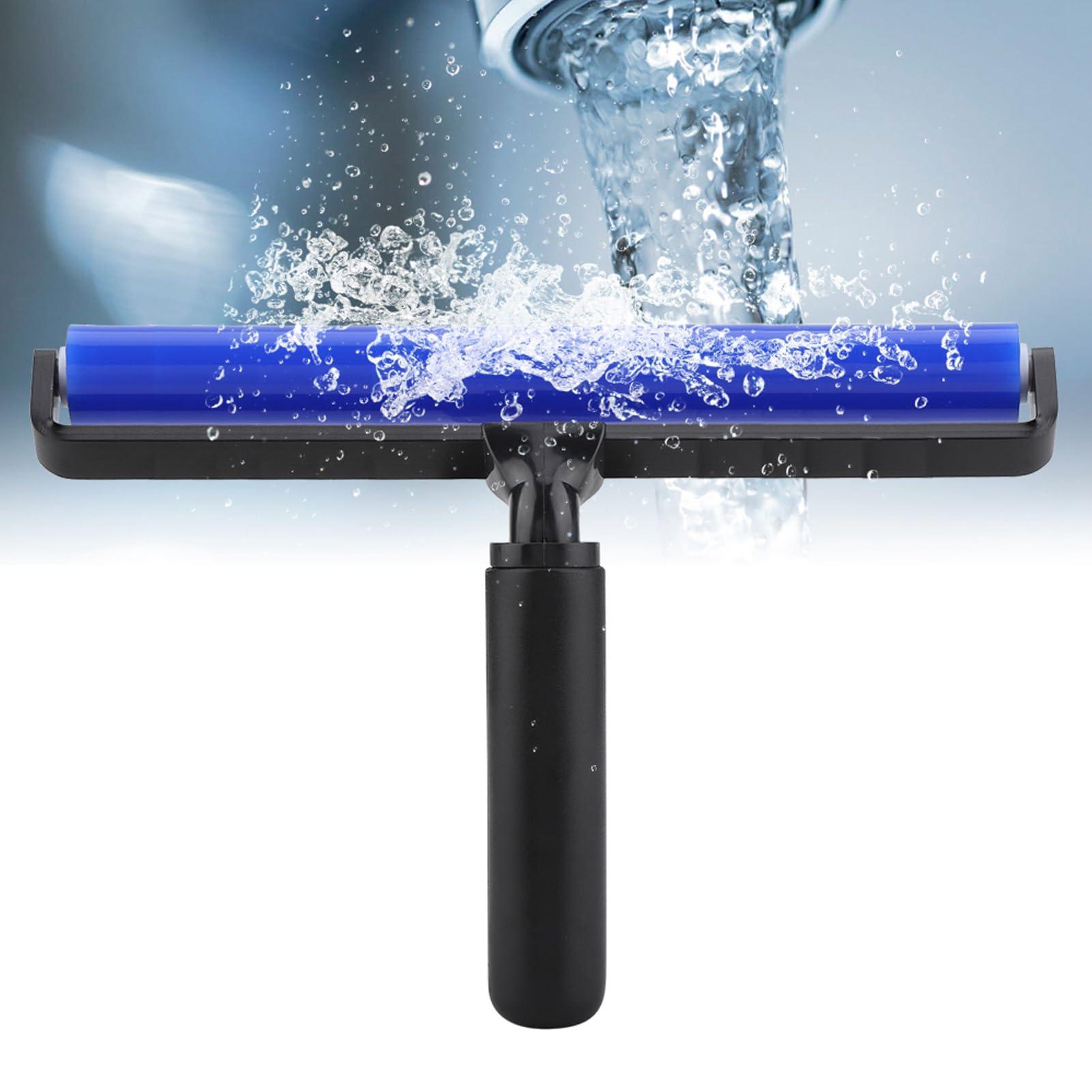 F&Y Static Roller Dust Removal Roller Super Sticky Blue Silicone Soft Static Action Cleaner Roller with Black Handle (8 Inch)