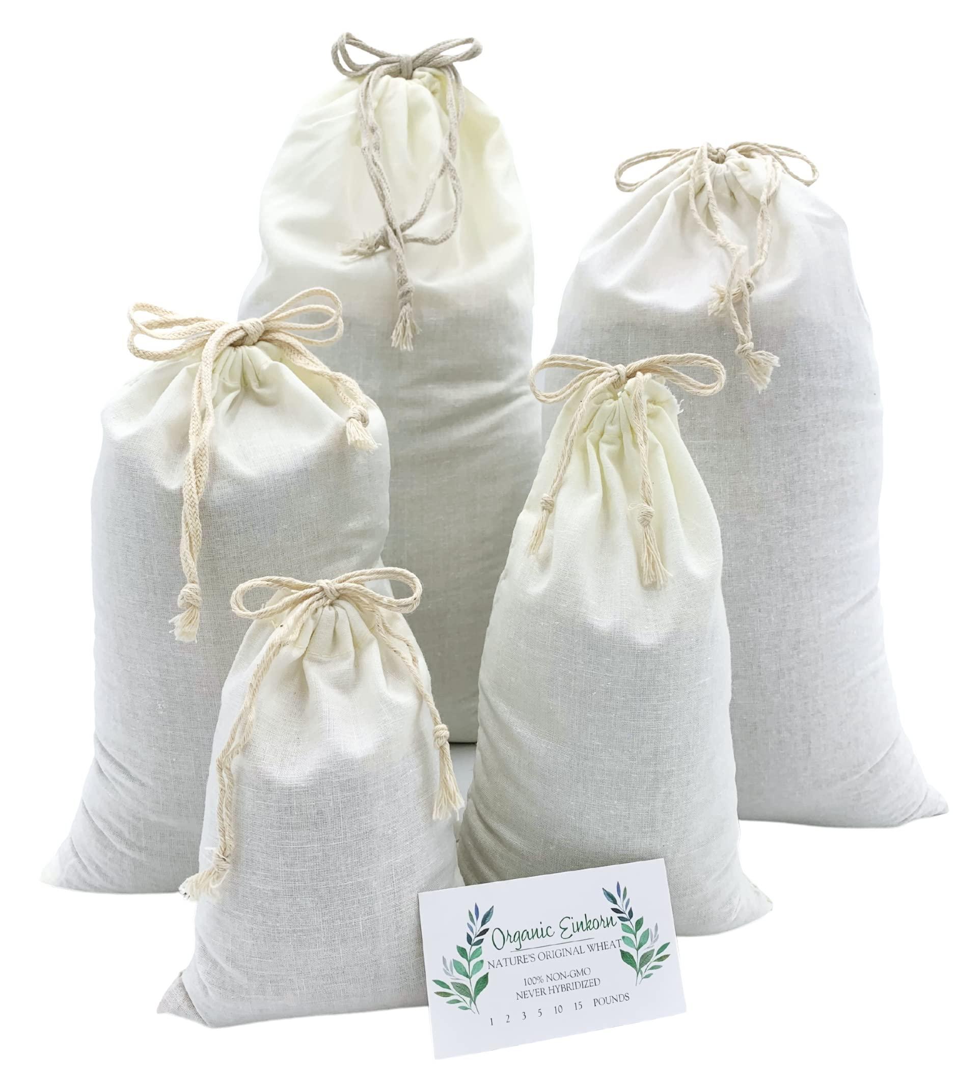 Heritage Grains of Shenandoah Organic Einkorn Whole Grain Farro Berries, USA Grown. Gluten Problems? Try Einkorn! Non-gmo. Original and Non-hybridized, Plastic-free Packaging (Einkorn Berries, 3 lb.)