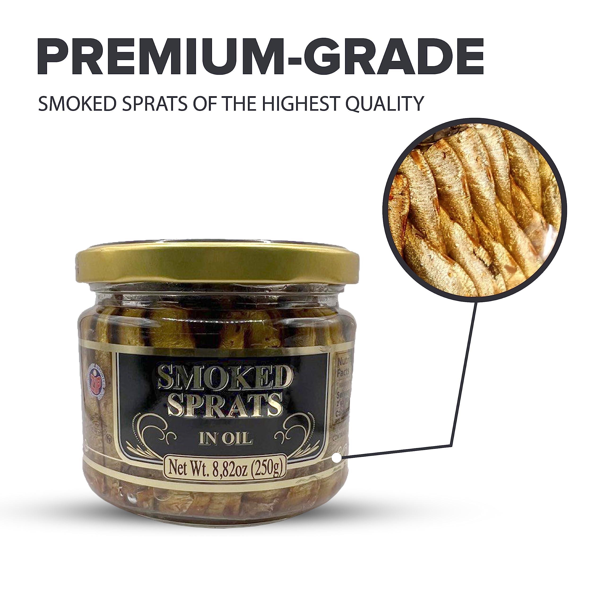 RIGA GOLD Riga Gold, Smoked Sprats in Oil - 8.82 oz/250g (Pack 12)