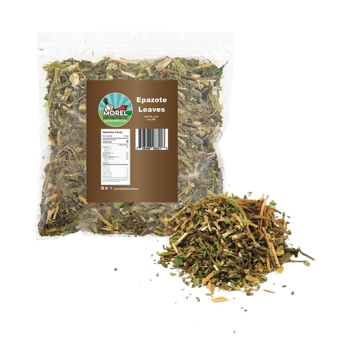 Morel Distribution Company Dried Epazote Leaves and stems, Hojas de Epazote con ramas, Natural Mexican Herbs 2 oz and 4 oz (4)