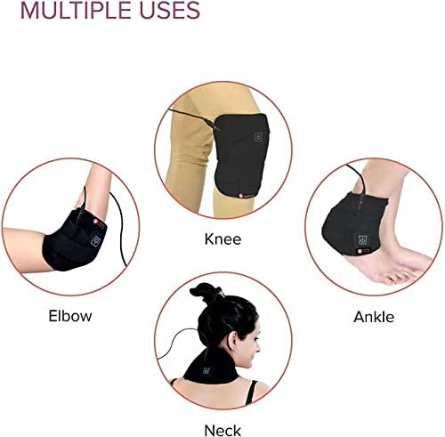sainio sainio 3 in 1 Electric Heating Pad for Knee Pain Relief (Black) | Ideal for Knee, Elbow
