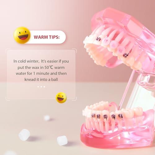 JMU JMU Braces Wax 10 Pack, Orthodontic Wax Pre-cut 500 Wax Dots, Dental Wax Strawberry Flavored