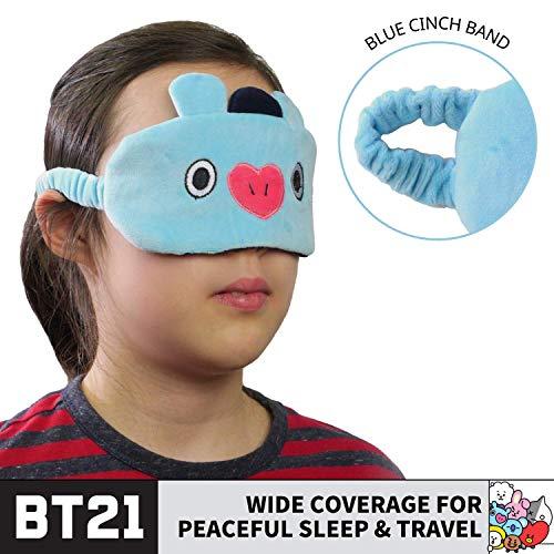 Concept One BT21 LINE Friends MANG Sleep Mask, Eye Cover Blindfold for Sleeping, Blue, One Size