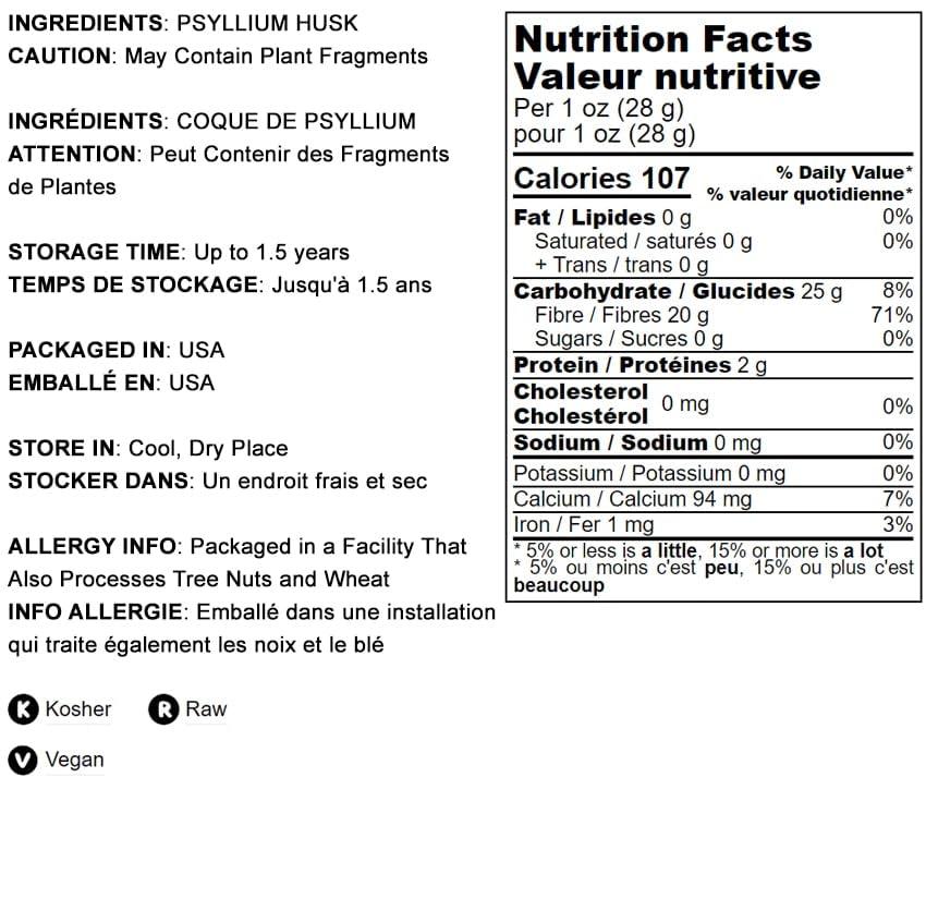 Food to Live Psyllium Husk Powder, 2.5 Pounds - Pure, Kosher, Vegan, Keto, Unflavored, Finely Ground, Bulk, Mixes Well, Rich in Soluble Fiber. Natural Food Thickener