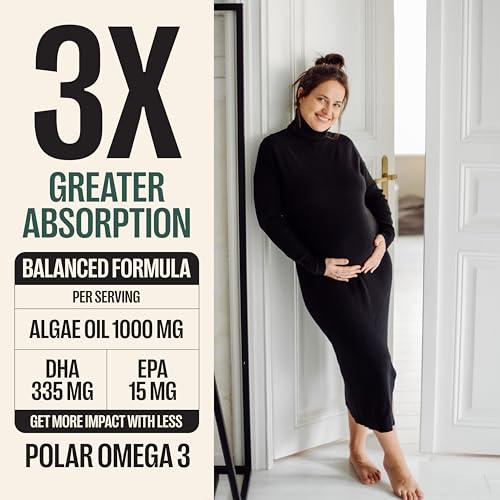 Orlo Orlo PRENATAL DHA - Prenatal DHA Omega 3 Supplement - Triple Strength Omega3s - Vegan DHA & EPA Algae Omega-3 Oil - Supports Brain Development During Pregnancy & Lactation (120 Mini Softgels)