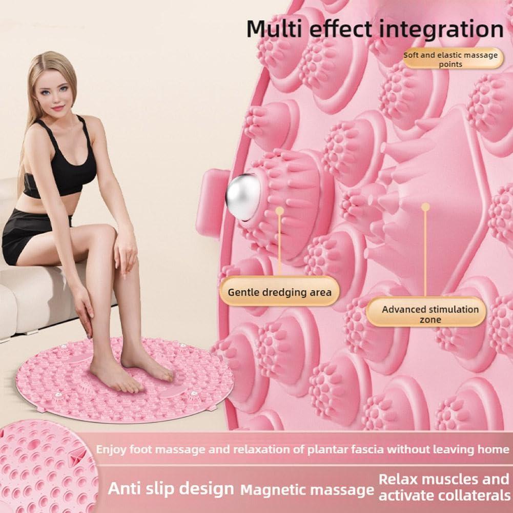 NineLife Basics Foot Massage Mat,Foot Reflexology Pad -Massage Mat Pad with Magnetic Therapys Acupressures Disc,Foldable Anti Fatigue Walk Stone Acupoint Mat Particle Portable Massage Tool for Walking & Long Sitting