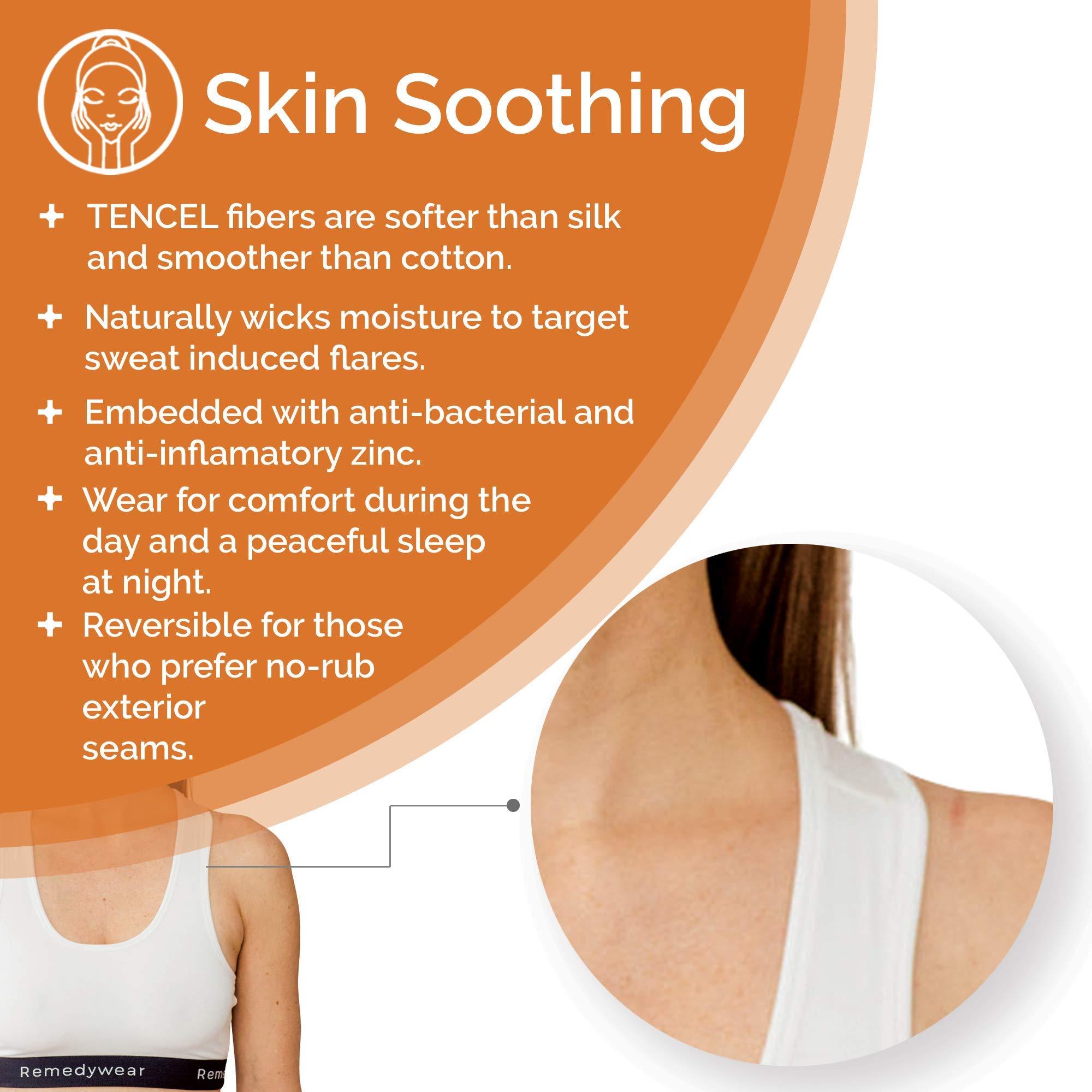 YoRo Naturals Remedywear Light Support Eczema Bra for Sensitive Skin, Tencel and Zinc, Hypoallergenic (White, XL)