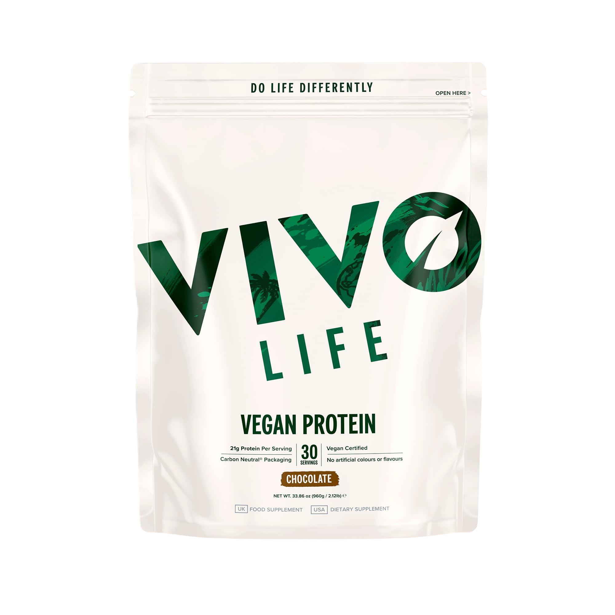 VIVO VIVO Vegan Protein Powder - 0.7 oz of Plant-Based Protein per Scoop, 30 Servings (31.7 oz) (Vanilla)