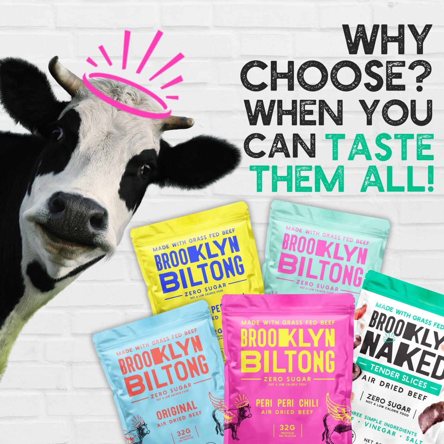 Brooklyn Biltong Brooklyn Biltong Air Dried Grass Fed Beef Snack, South African Beef Jerky (8oz, Pack of 2) - Whole30 Approved, Paleo, Keto, Gluten Free, Sugar Free, Made in USA - (Lemon Pepper)