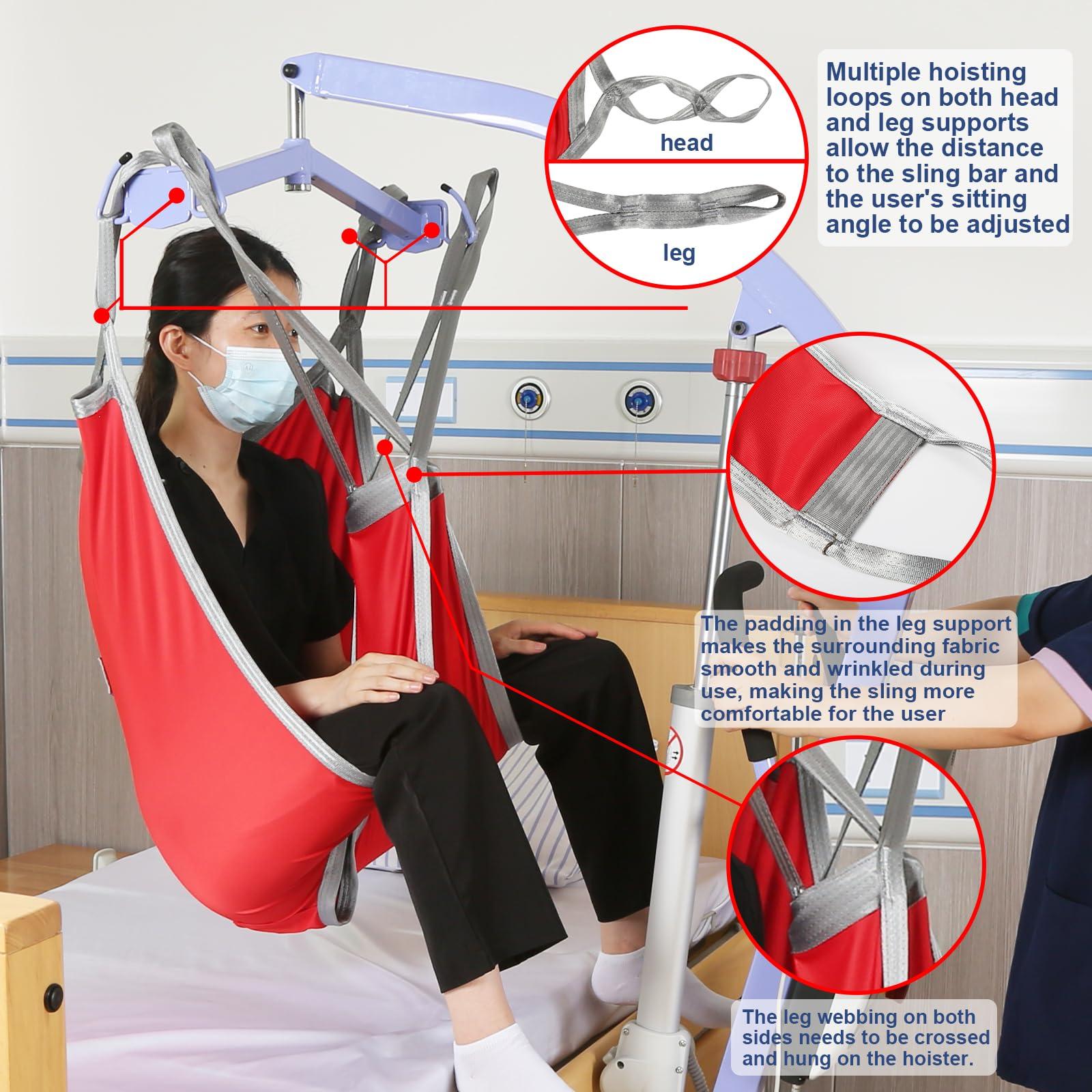EZ Assistive EZ Assistive Patient Lift Divided Leg Sling with Lower Back, Lift Sling for Transfer and Positioning and Lifting, 500lb Weight Capacity (Large)