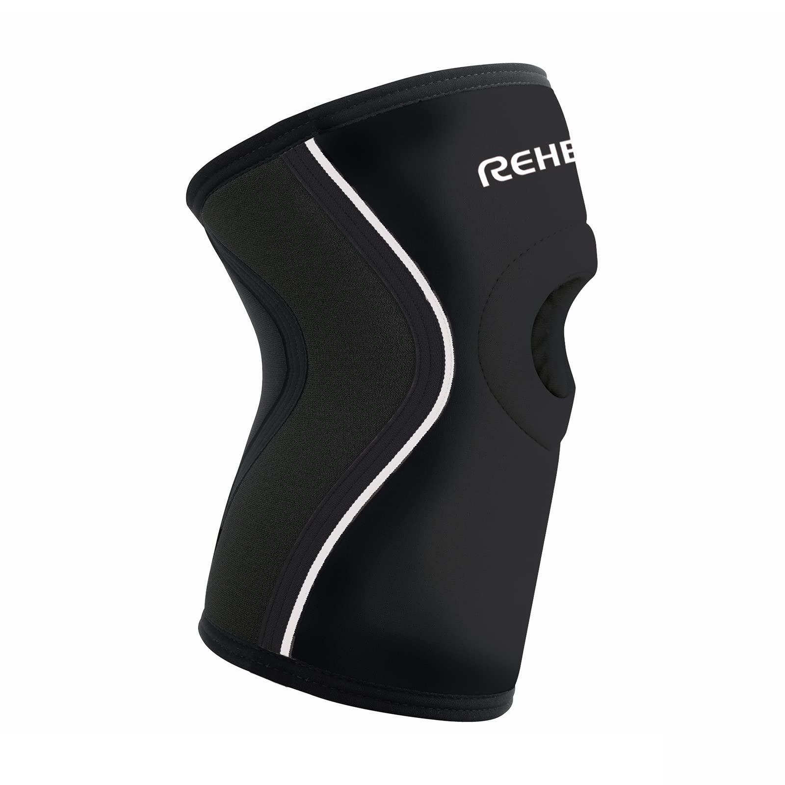 Rehband Rehband kids neoprene knee sleeve with patella opening, children knee support, 1 piece or 1 pair, knee cuff patella opening 5mm neoprene brace, Size:Small