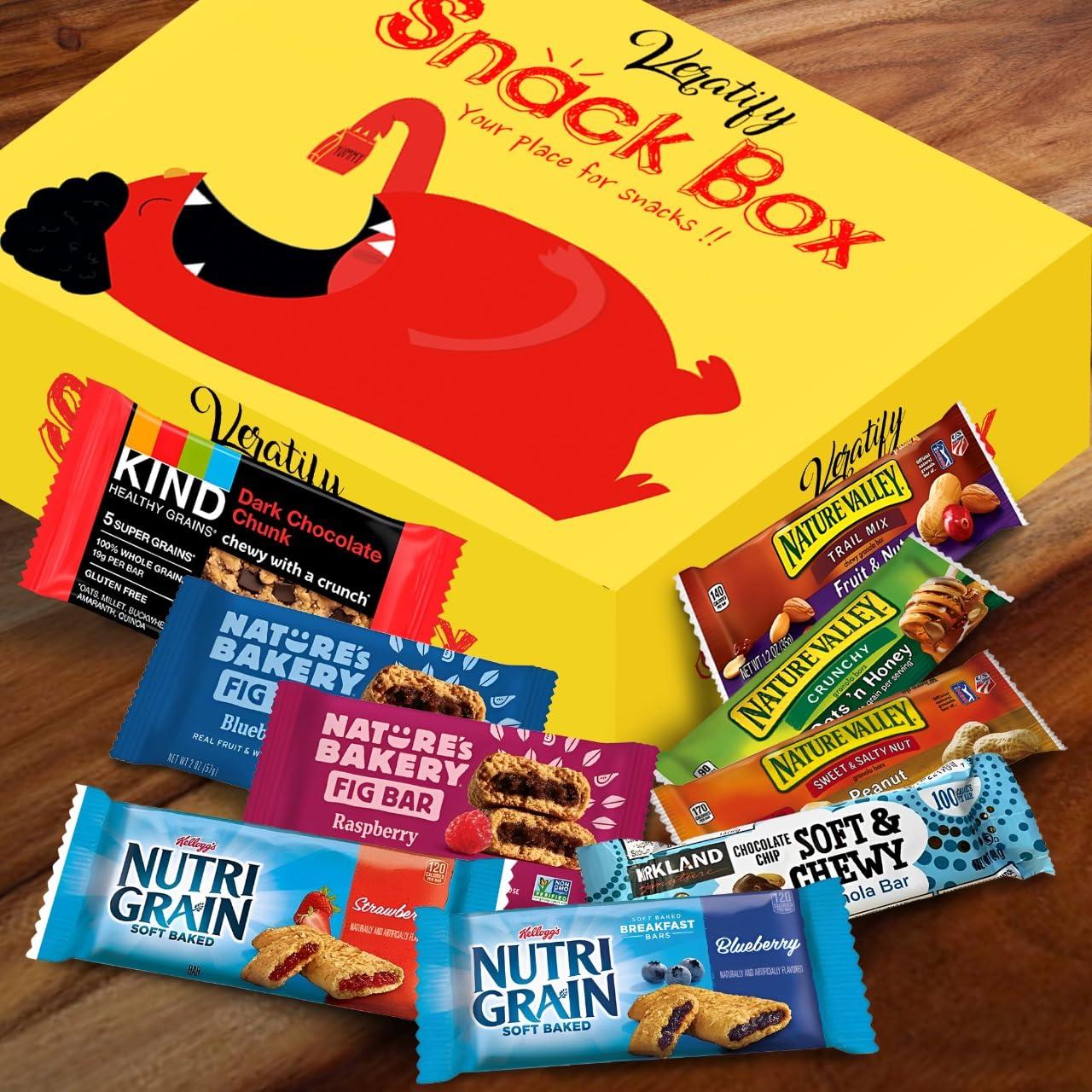 Veratify Veratify - Healthy Mixed Snack Box & Snacks Gift Variety Basket - Perfect for Men, Women, Adults, Office, School, College, Work - Variety Assortment Gift Basket - (Gift Care Package 66 Count)