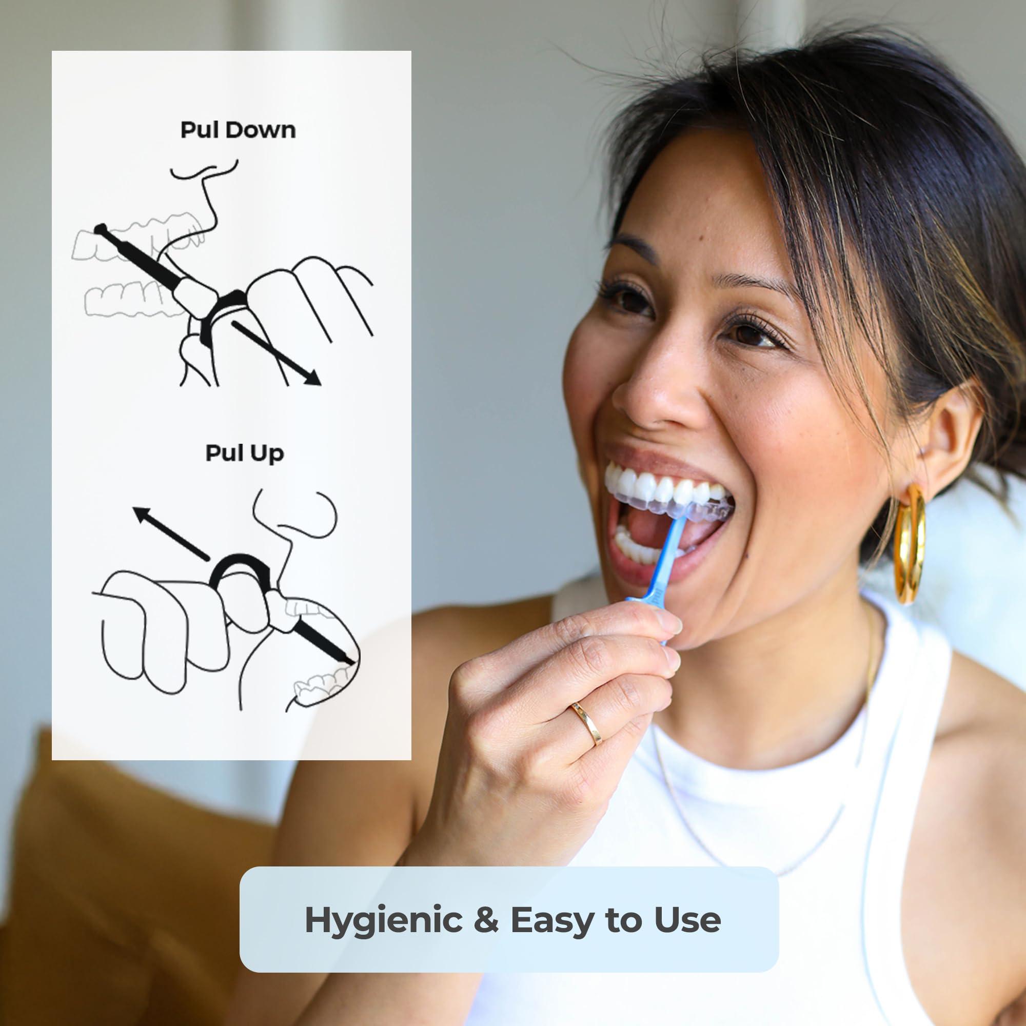 The Pultool PUL Clear Aligner Removal Tool Compatible with Invisalign Removable Braces & Trays, Retainers, Dentures and Aligners - Hygienic Oral Care Accessory, Personal Orthodontic Supplies - Pink (Pack of 4)