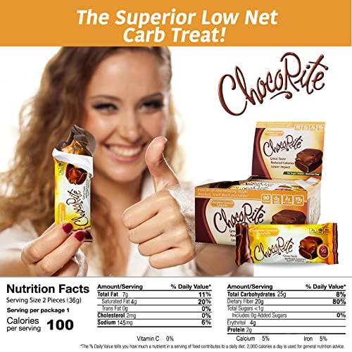 Chocorite ChocoRite - Diet Chocolate Covered Caramels - 16/Box - High Fiber - Low Calorie - No Sugar Added