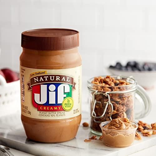 Jif Jif Natural Creamy Peanut Butter Spread – Contains 90% Peanuts, 40 Ounces