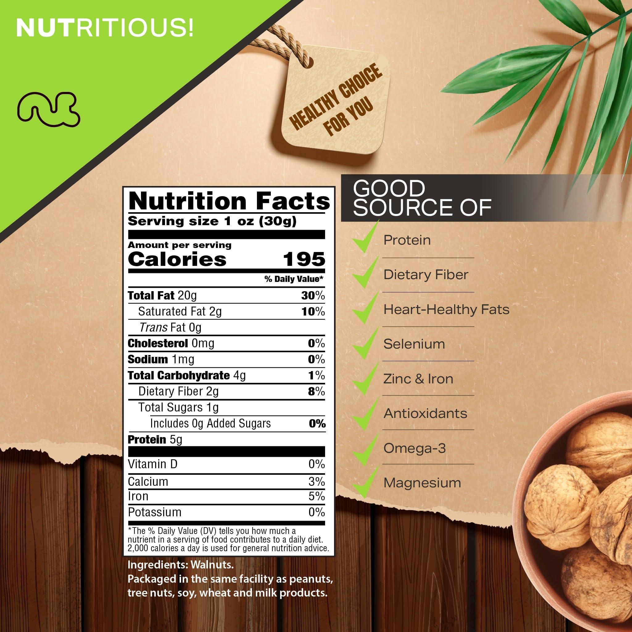 Nut Cravings NUT CRAVINGS - Raw Walnuts In Shell, Whole, (16oz - 1 LB) Packed Fresh in Resealable Bag - Nut Snack - Healthy Protein Food, All Natural, Keto, Vegan, Kosher Ideal for Trail Mixed Nuts