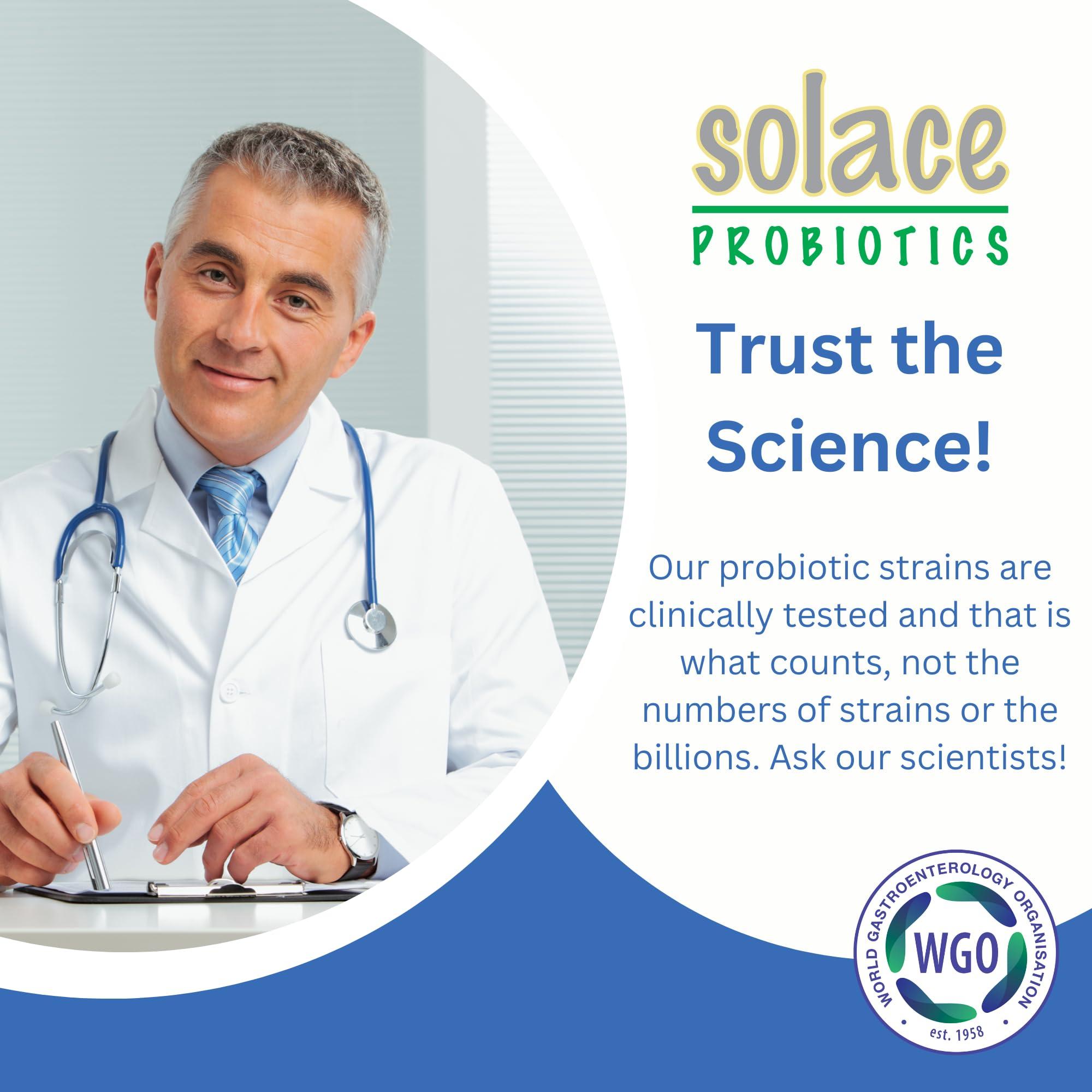 Solace Nutrition Solace Probiotics Liquid Formula for Adults and Kids - Concentrated Blend for Digestive Health and Immunity, Clinically Researched, Easy Syringe Application, Hypoallergenic - 15mL