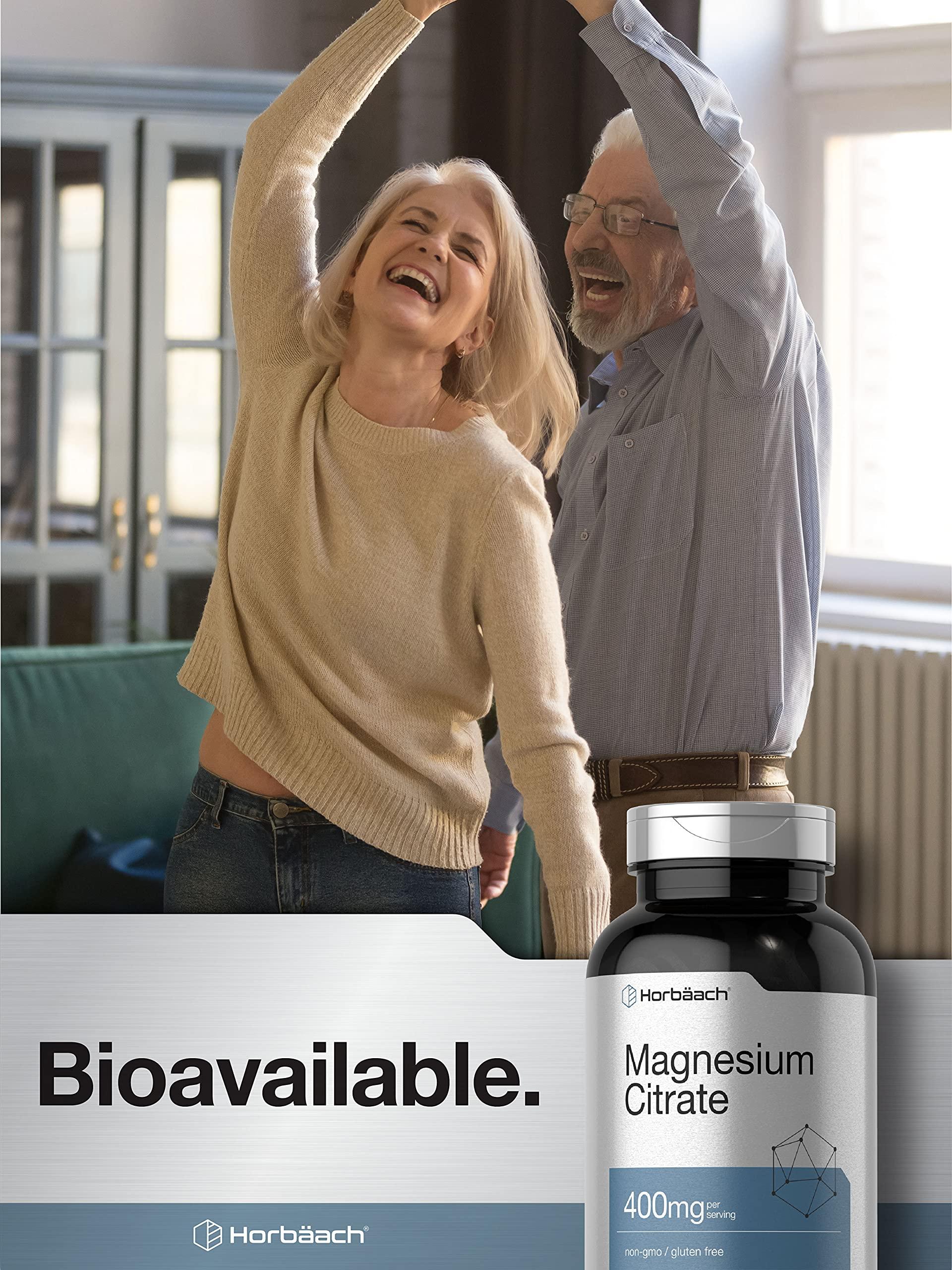 Horbäach Horbach Magnesium Citrate | 400mg | 200 Caplets | Vegetarian, Non-GMO, and Gluten Free Supplement